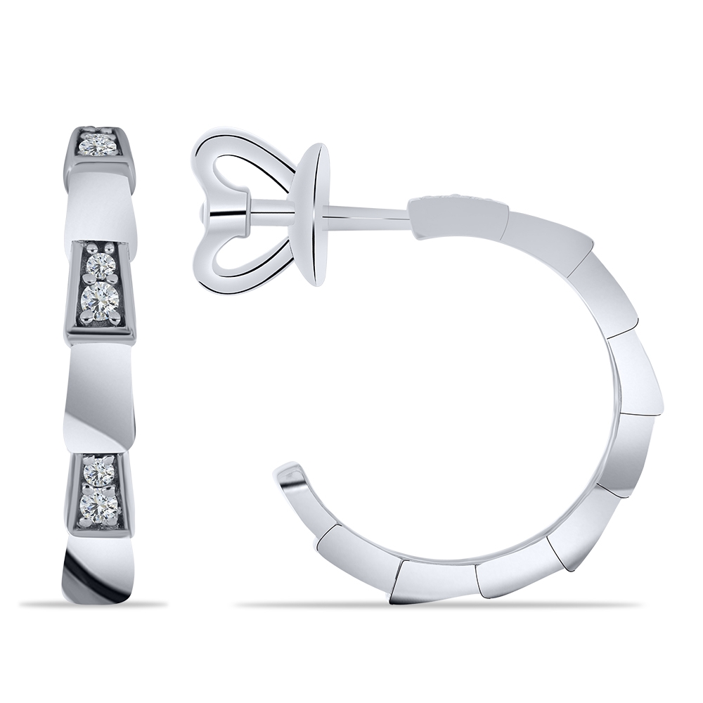 Cercei Pusete din argint  cu pietre Cubic Zirconia Incolor