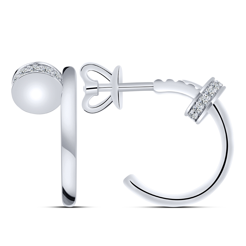 Cercei Pusete din argint  cu pietre Cubic Zirconia Incolor