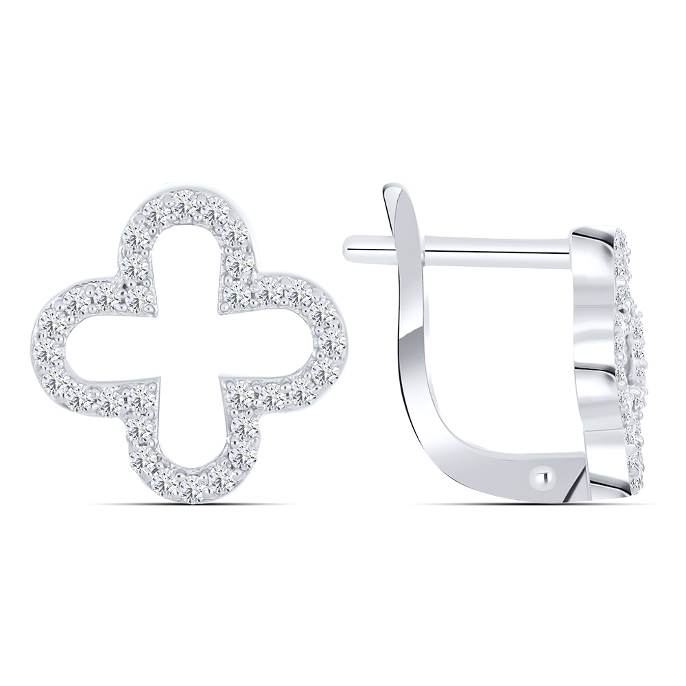 Cercei din argint  cu pietre Cubic Zirconia Incolor