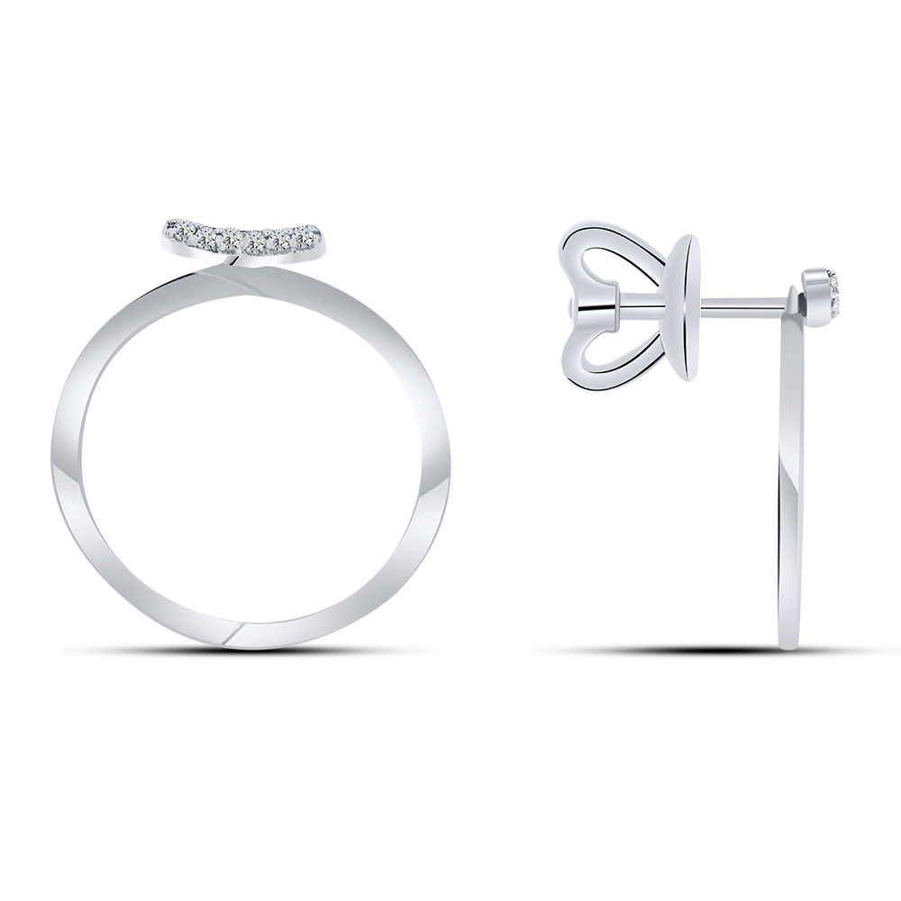 Cercei Pusete din argint  cu pietre Cubic Zirconia Incolor