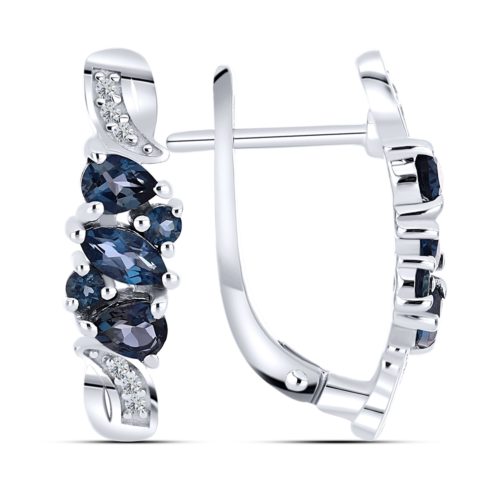 Cercei din argint  cu pietre Cubic Zirconia Incolor, Topaz London