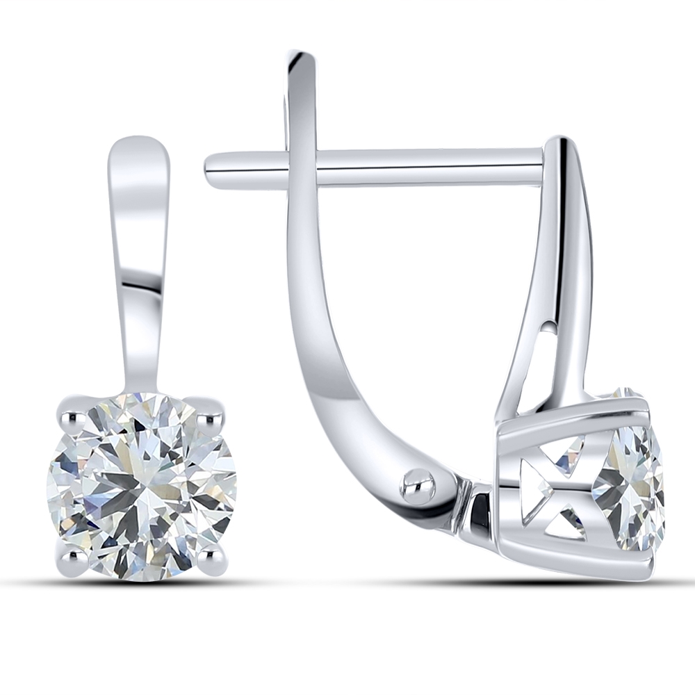 Cercei din argint  cu pietre Cubic Zirconia Incolor