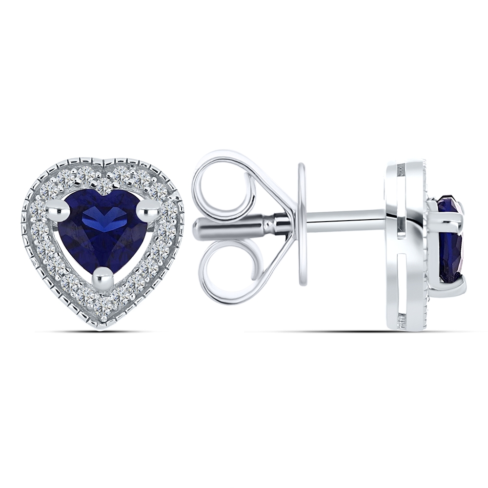 Cercei Pusete din argint  cu pietre Cubic Zirconia Incolor, Corindon