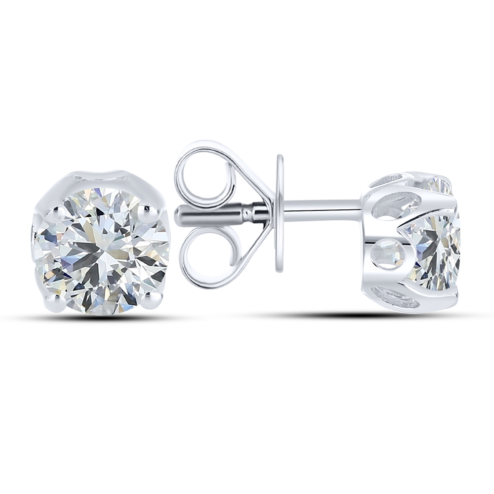 Cercei Pusete din argint  cu pietre Cubic Zirconia Incolor