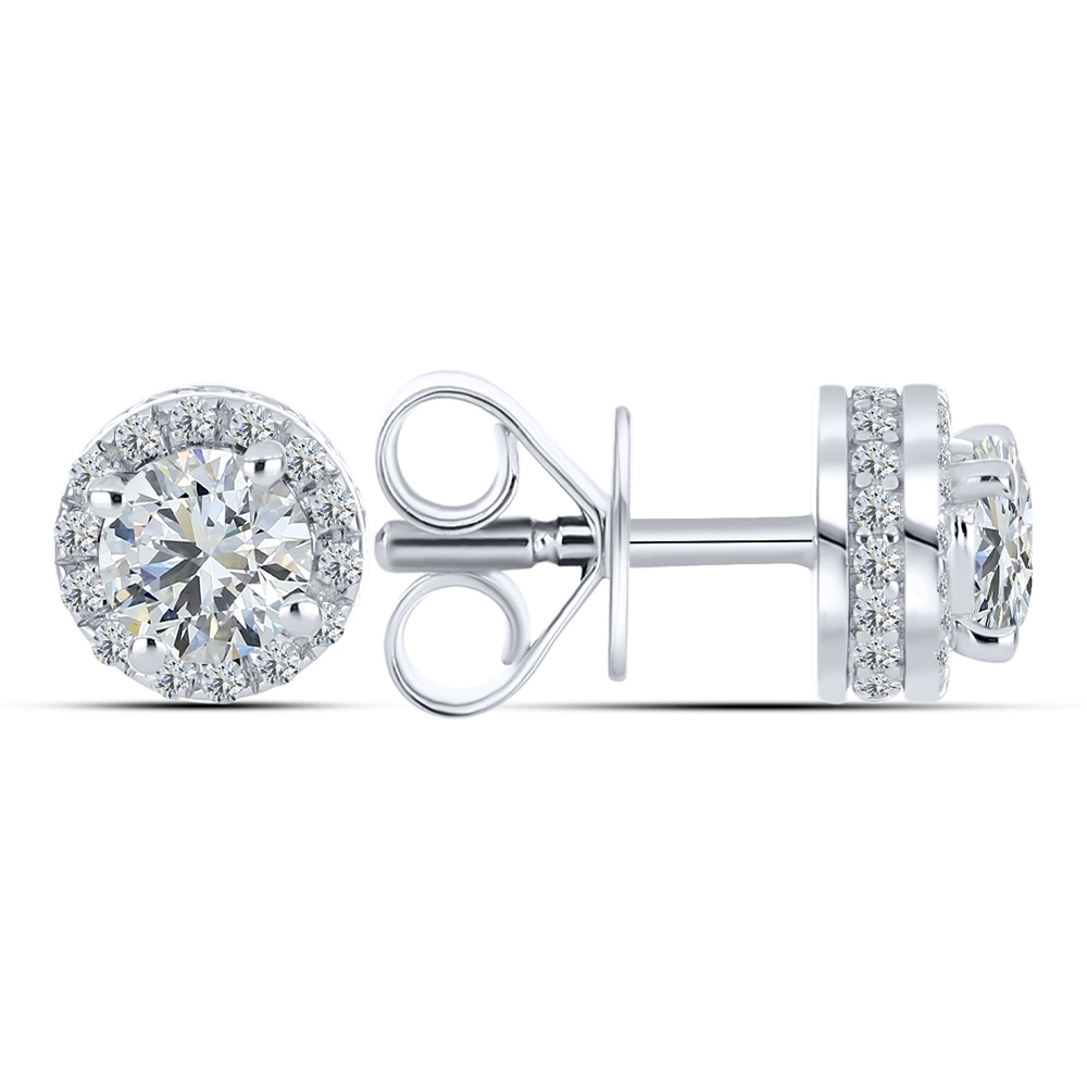 Cercei Pusete din argint  cu pietre Cubic Zirconia Incolor