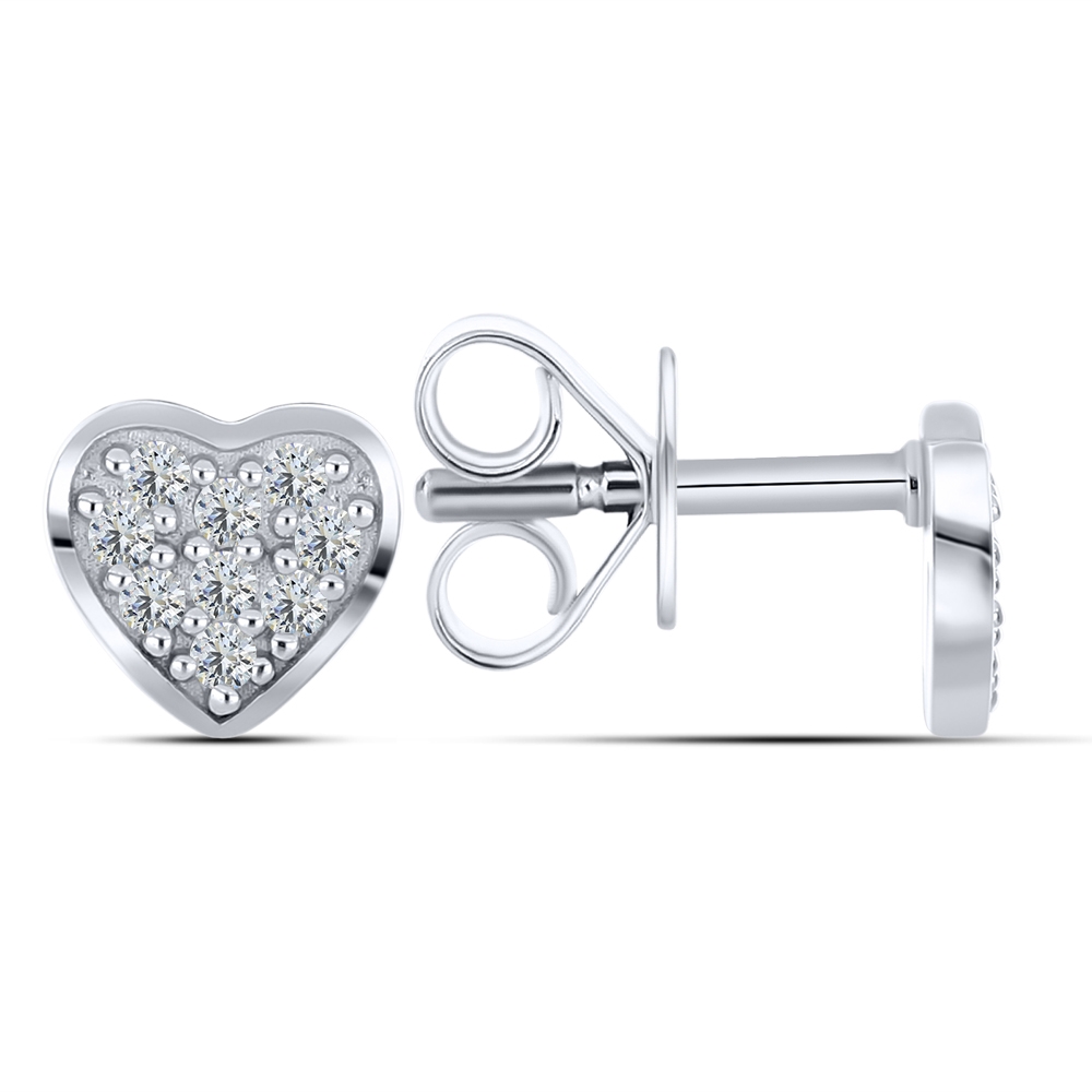Cercei Pusete din argint  cu pietre Cubic Zirconia Incolor