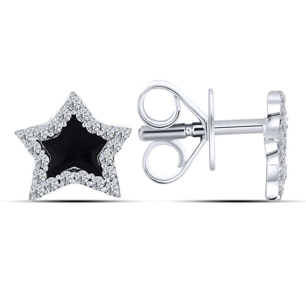 Cercei Pusete din argint  cu pietre Cubic Zirconia Incolor, Finift