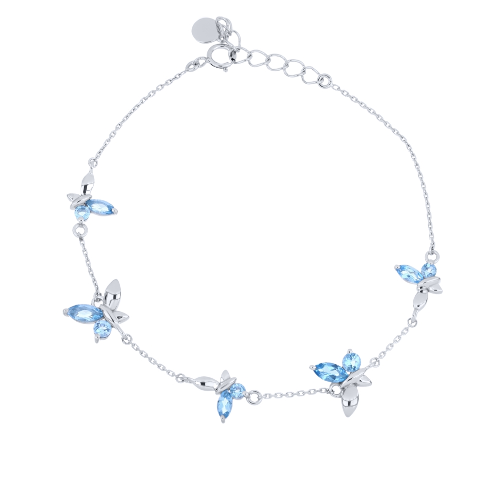 Brățară din aur alb cu pietre Topaz Swiss