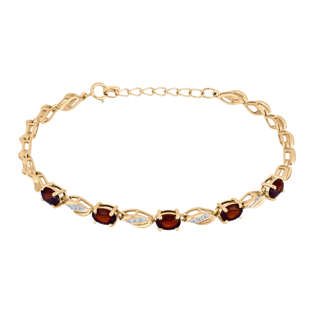 Brățară din aur roz cu pietre Cubic Zirconia Incolor, Granat