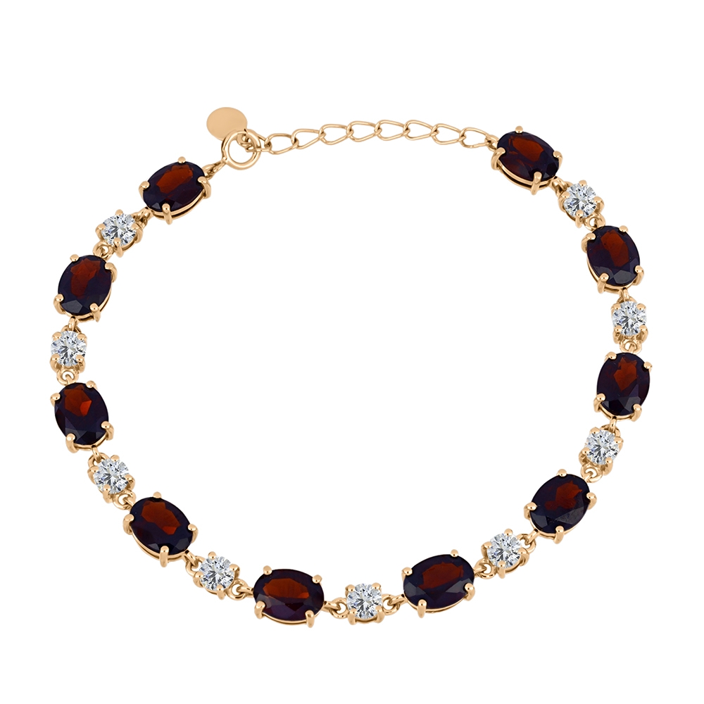 Brățară din aur roz cu pietre Cubic Zirconia Incolor, Granat