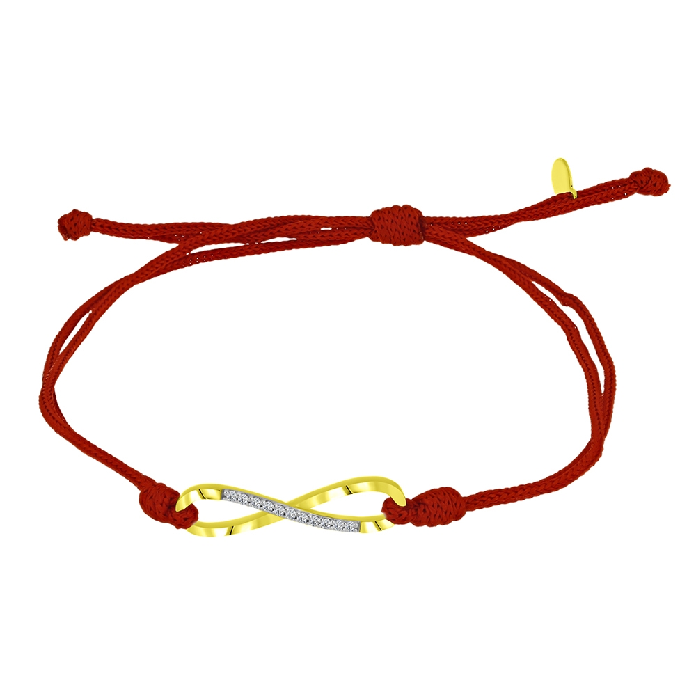 Brățară din aur galben cu pietre Cubic Zirconia Incolor, Textil