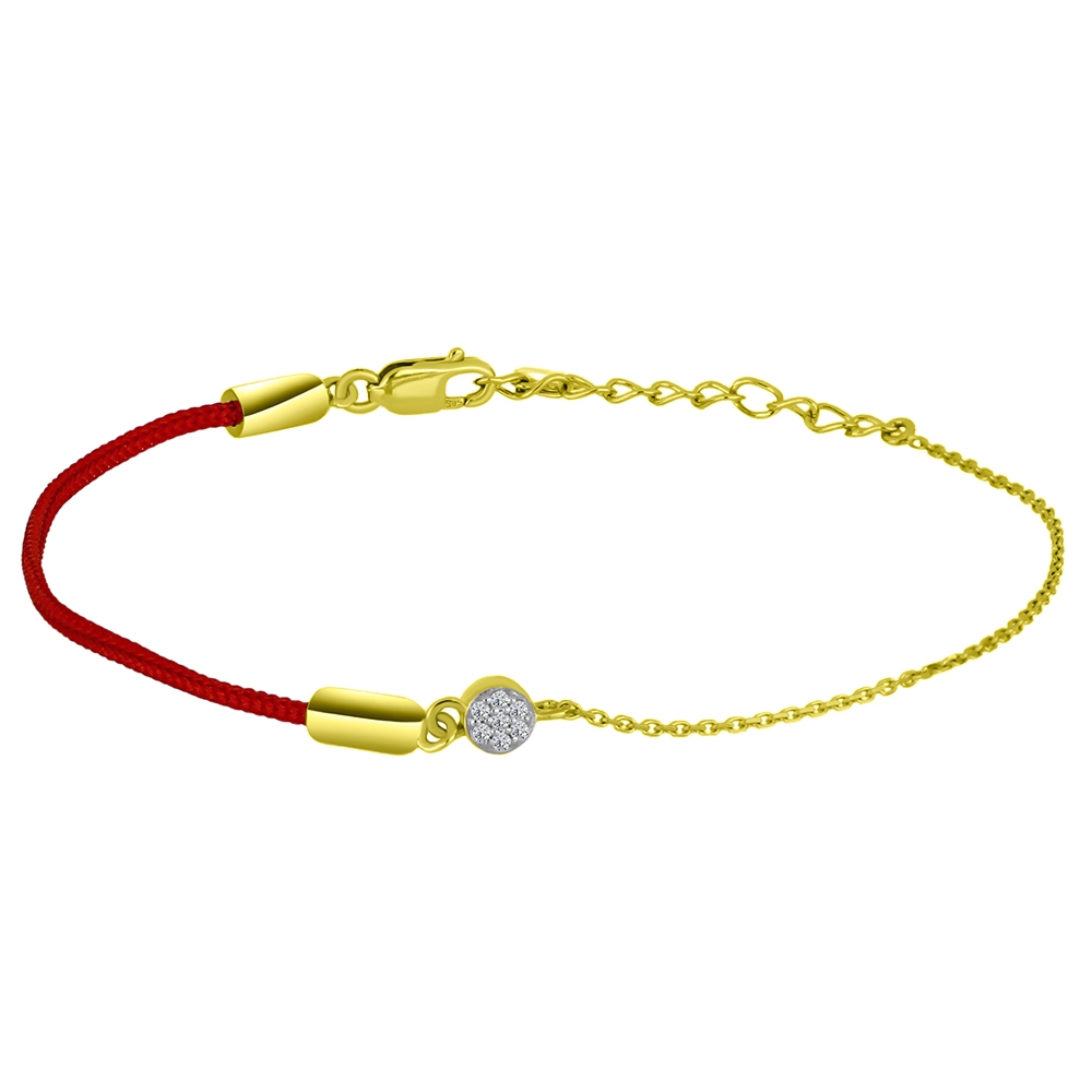 Brățară din aur galben cu pietre Cubic Zirconia Incolor, Textil
