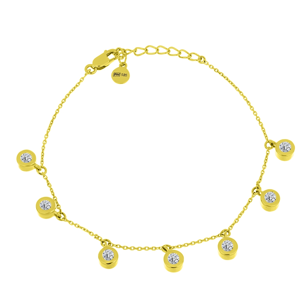 Brățară din aur galben cu pietre Cubic Zirconia Incolor
