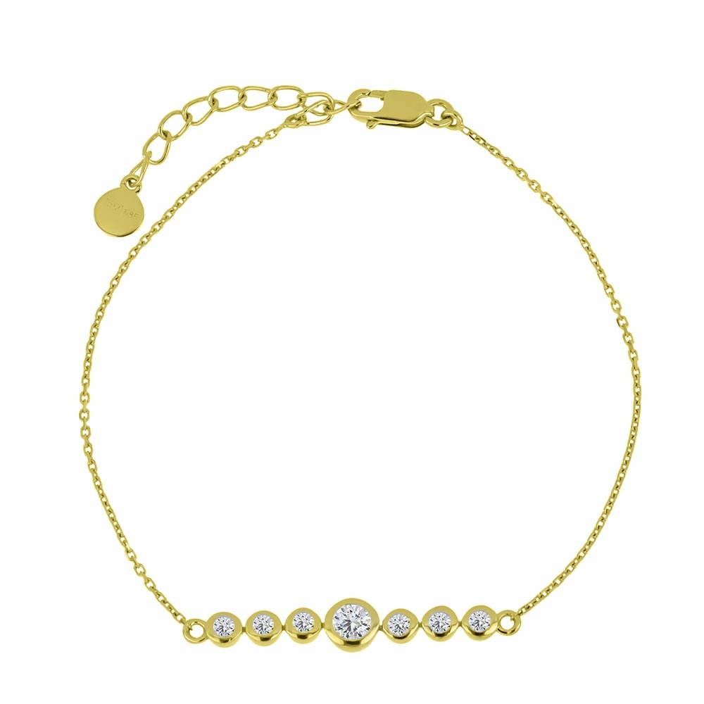 Brățară din aur galben cu pietre Cubic Zirconia Incolor