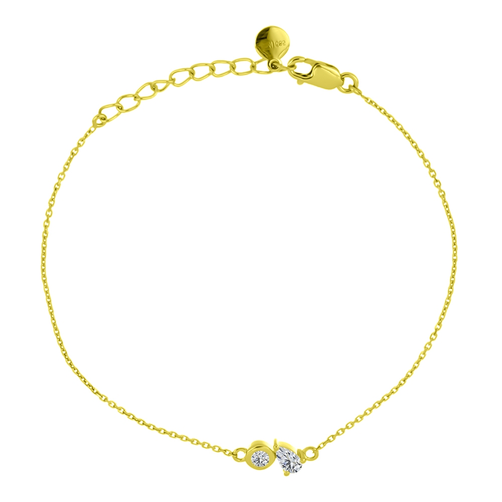 Brățară din aur galben cu pietre Cubic Zirconia Incolor