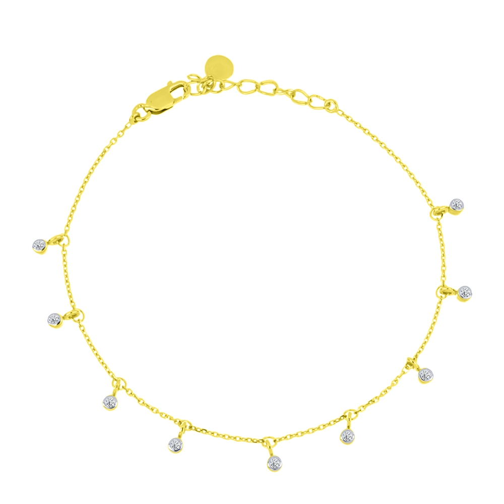 Brățară din aur galben cu pietre Cubic Zirconia Incolor