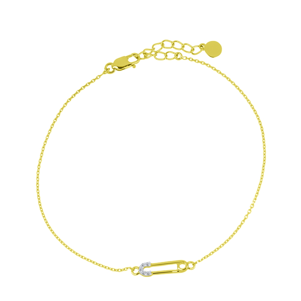 Brățară din aur galben cu pietre Cubic Zirconia Incolor
