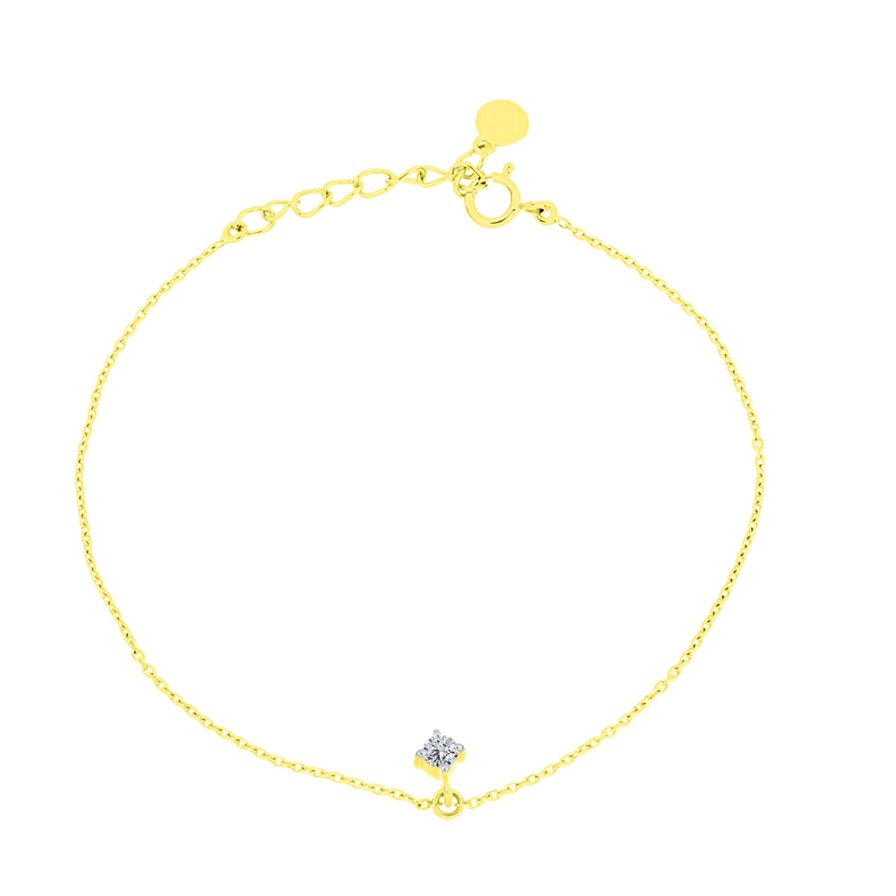 Brățară din aur galben cu pietre Cubic Zirconia Incolor