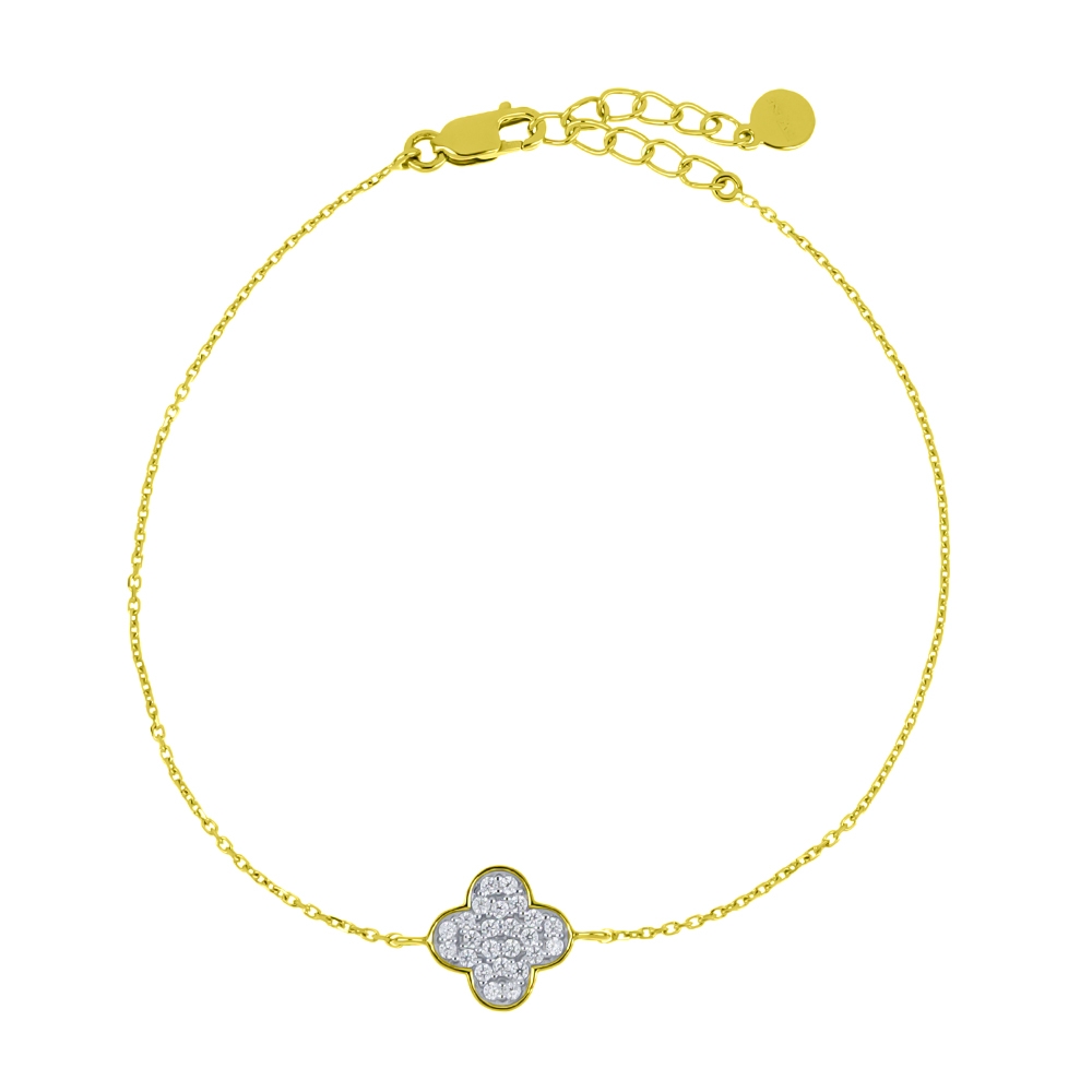 Brățară din aur galben cu pietre Cubic Zirconia Incolor
