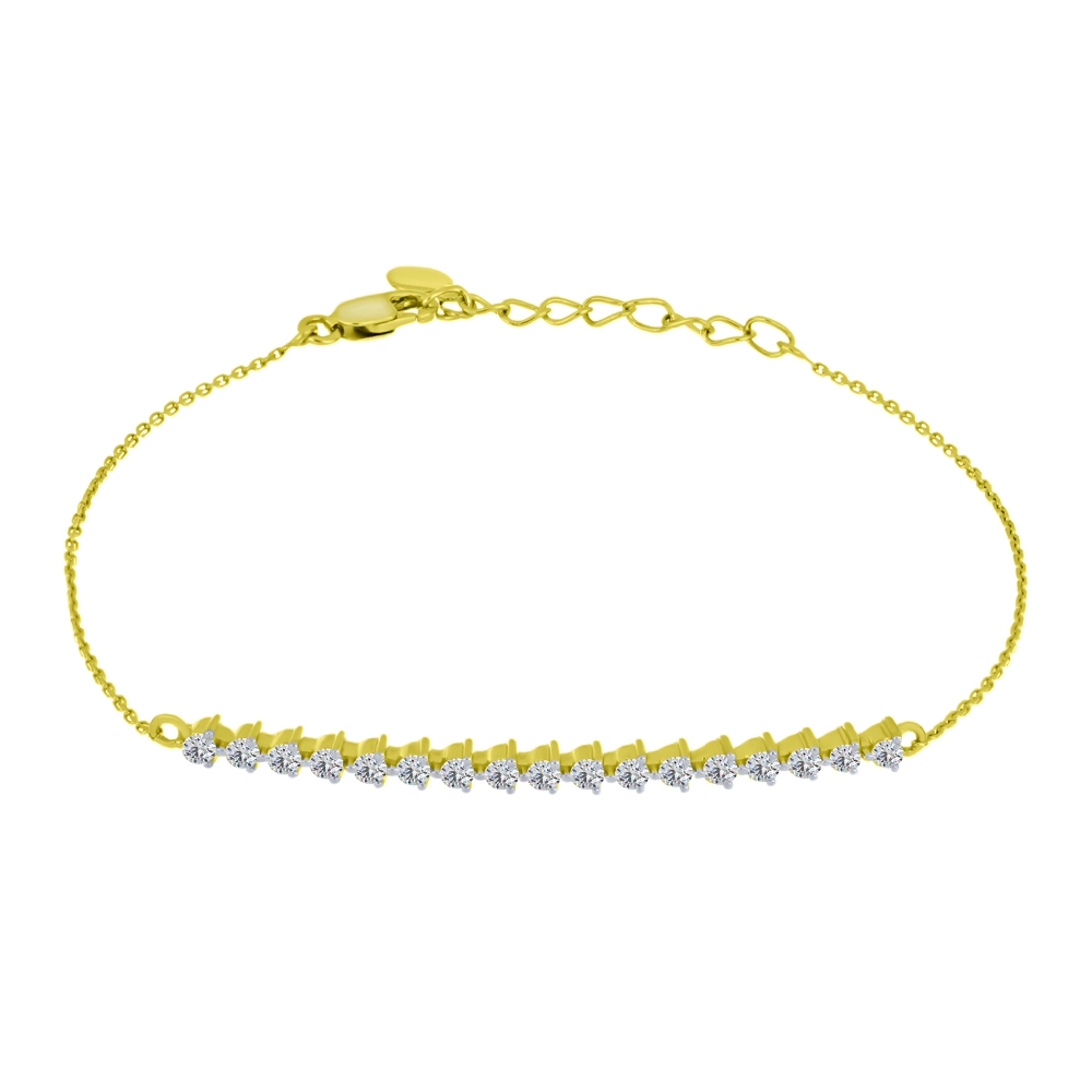 Brățară din aur galben cu pietre Cubic Zirconia Incolor