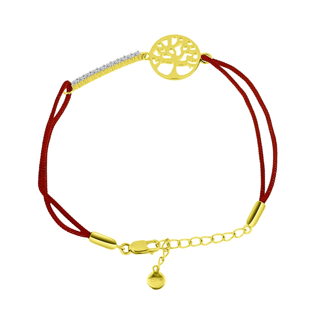 Brățară din aur galben cu pietre Cubic Zirconia Incolor, Textil