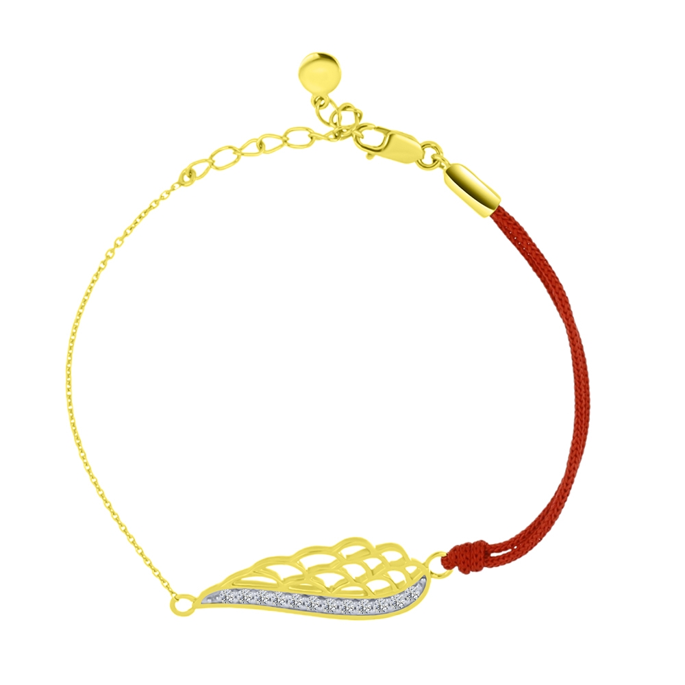 Brățară din aur galben cu pietre Cubic Zirconia Incolor, Textil
