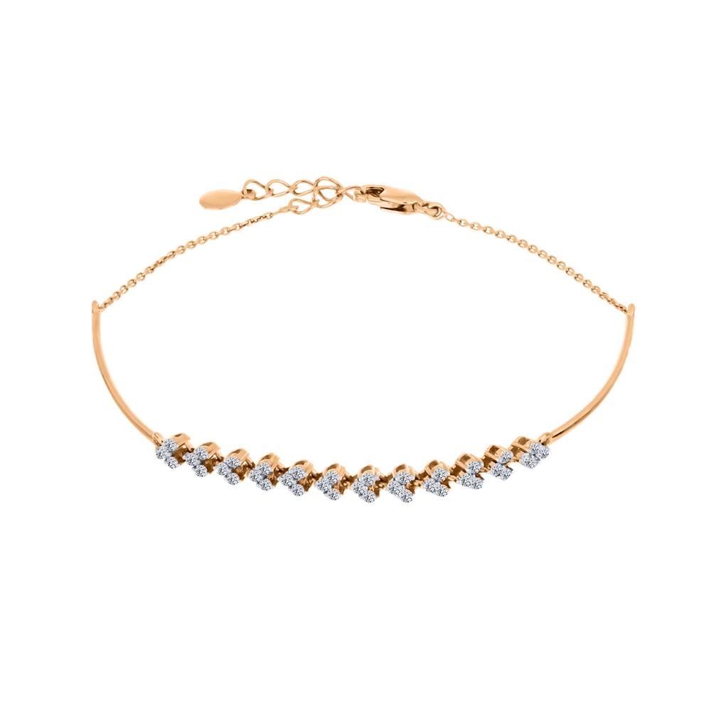 Brățară din aur roz cu pietre Diamant