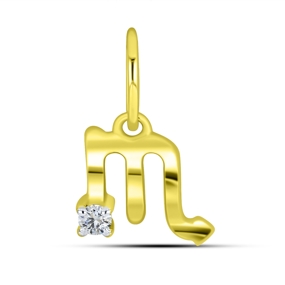 Pandantiv din aur galben cu pietre Cubic Zirconia Incolor