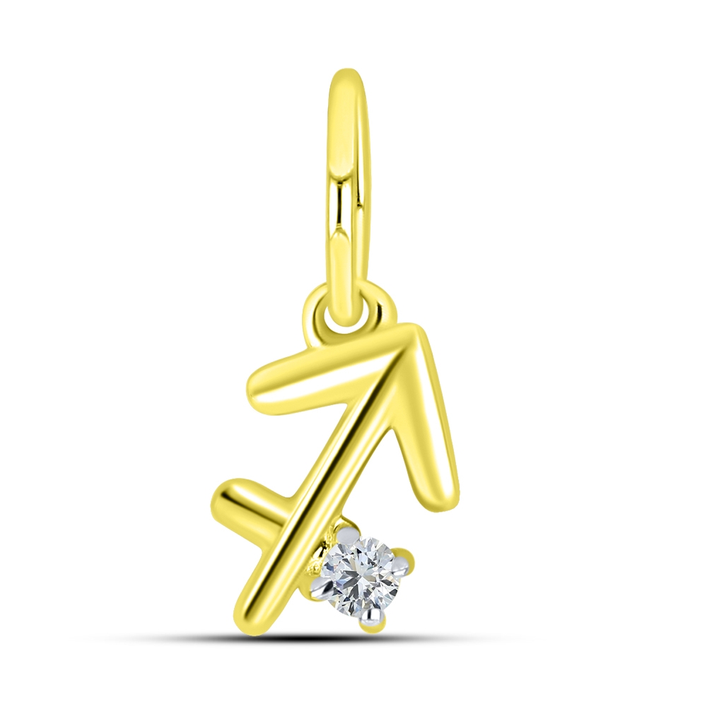 Pandantiv din aur galben cu pietre Cubic Zirconia Incolor