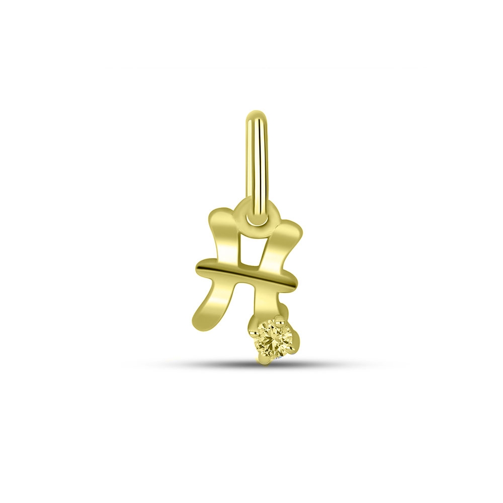 Pandantiv din aur galben cu pietre Cubic Zirconia Incolor