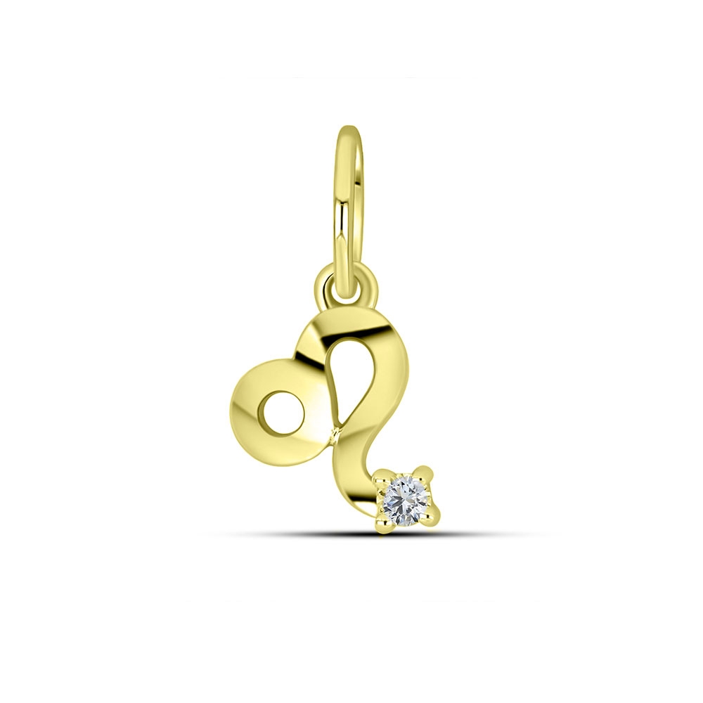 Pandantiv din aur galben cu pietre Cubic Zirconia Incolor