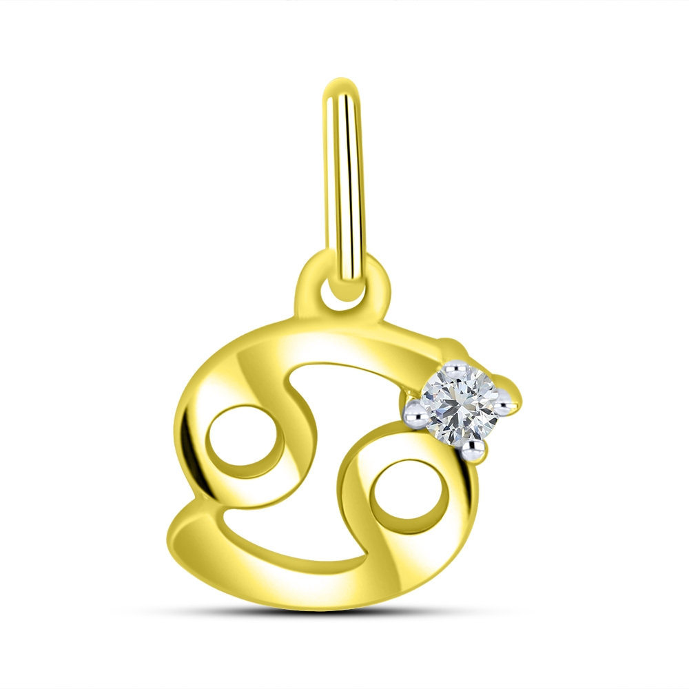 Pandantiv din aur galben cu pietre Cubic Zirconia Incolor