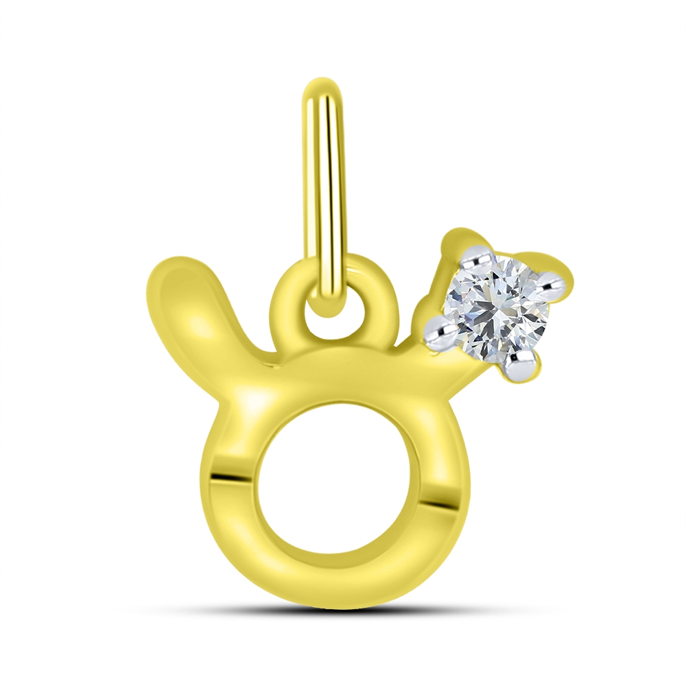 Pandantiv din aur galben cu pietre Cubic Zirconia Incolor