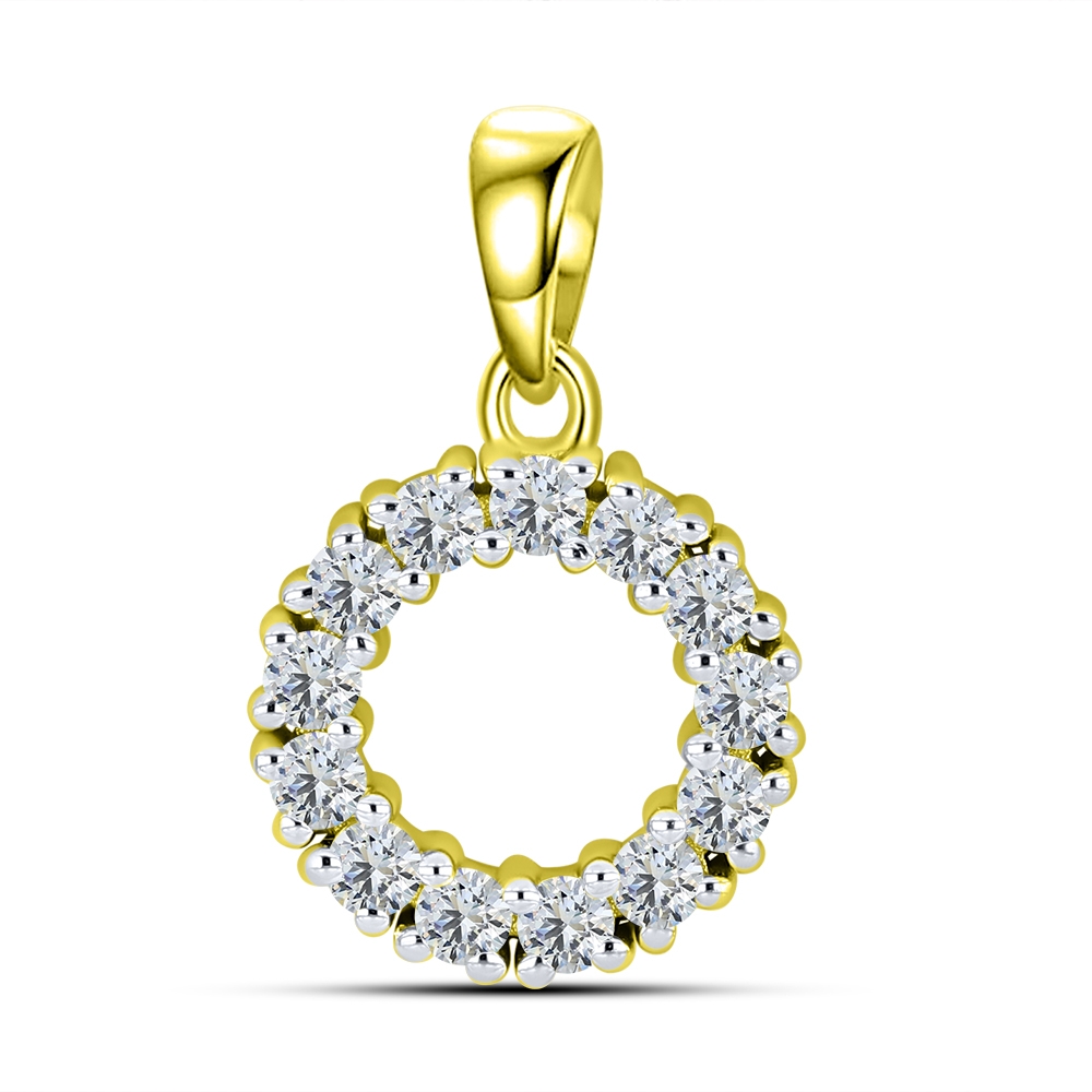 Pandantiv din aur galben cu pietre Cubic Zirconia Incolor