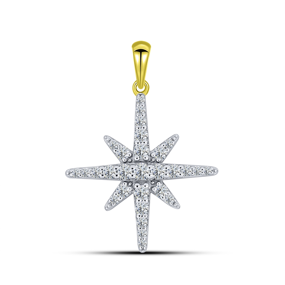 Pandantiv din aur galben cu pietre Cubic Zirconia Incolor