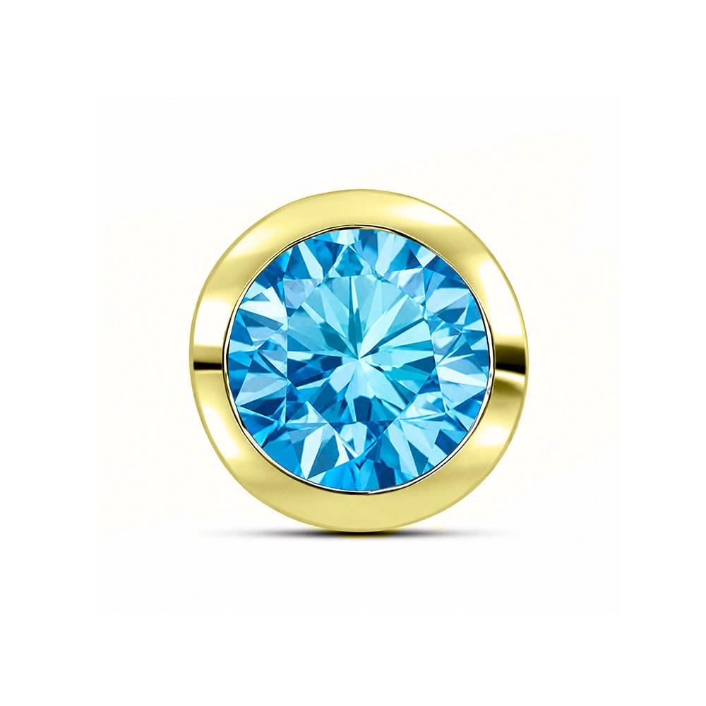 Pandantiv din aur galben cu pietre Cubic Zirconia Albastru