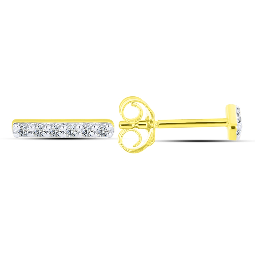 Cercei din aur galben cu Cubic Zirconia Incolor