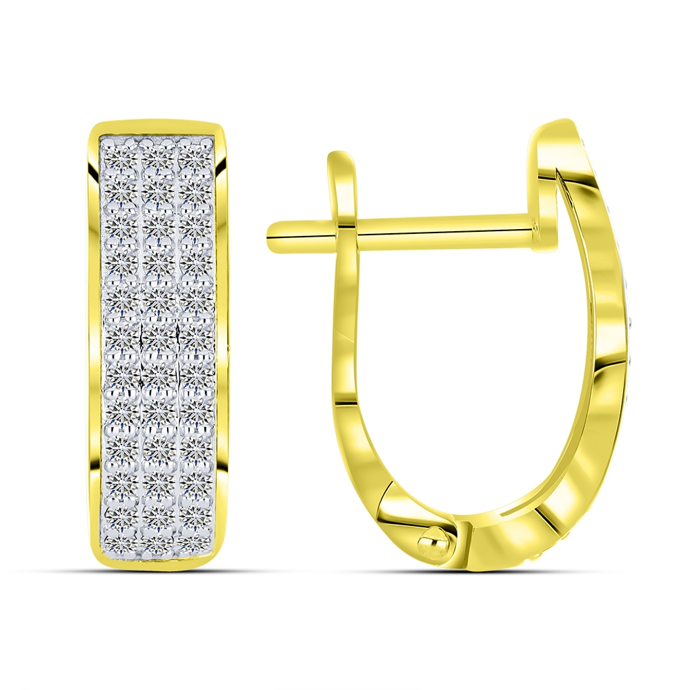 Cercei din aur galben cu pietre Diamant