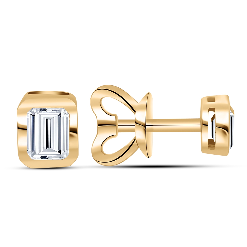 Cercei Pusete din aur roz cu pietre Cubic Zirconia Incolor