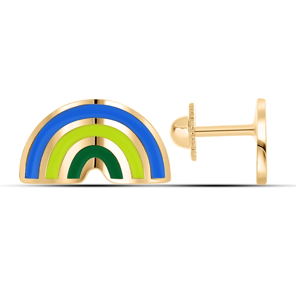 Cercei p-u copii din aur roz cu pietre Finift