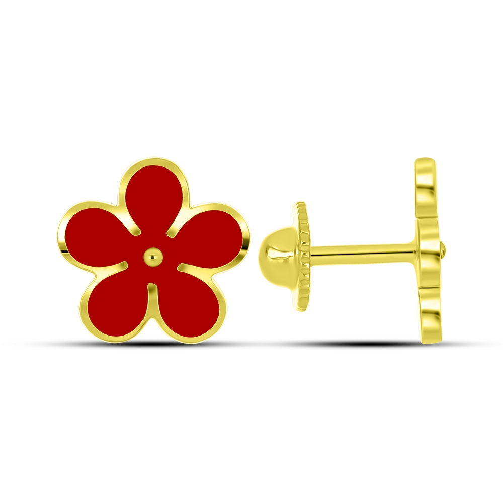 Cercei p-u copii din aur galben cu pietre Finift