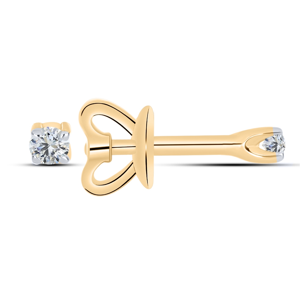 Cercei Pusete din aur roz cu pietre Cubic Zirconia Incolor