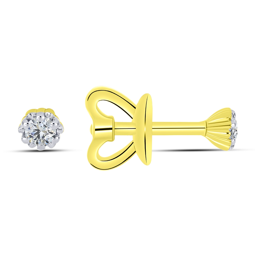 Cercei Pusete din aur galben cu pietre Cubic Zirconia Incolor