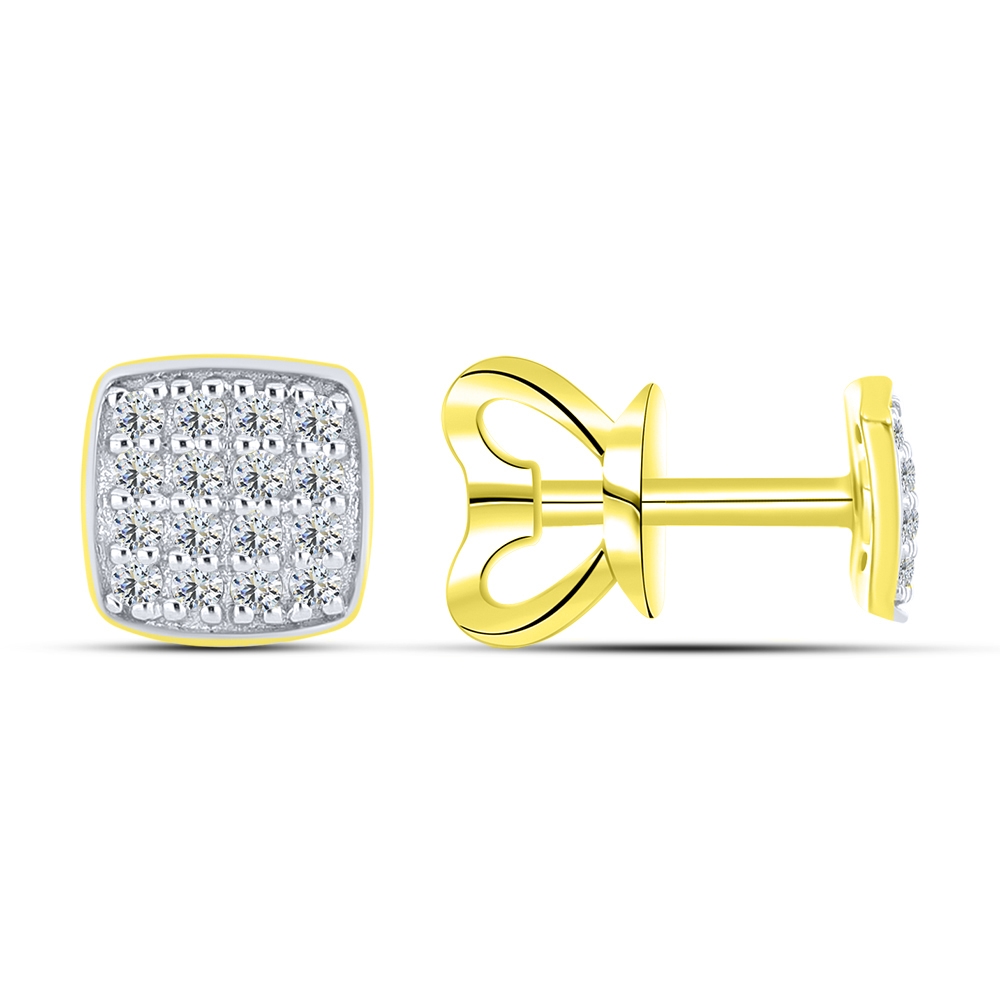 Cercei Pusete din aur galben cu pietre Cubic Zirconia Incolor