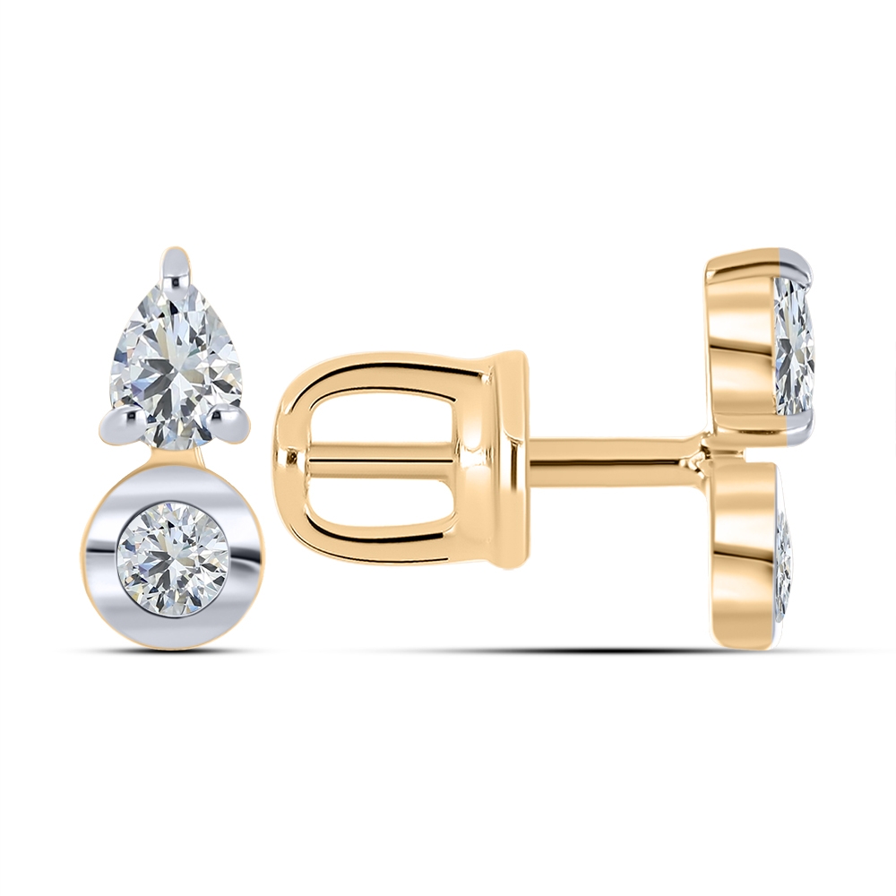 Cercei din aur roz cu pietre Cubic Zirconia Incolor