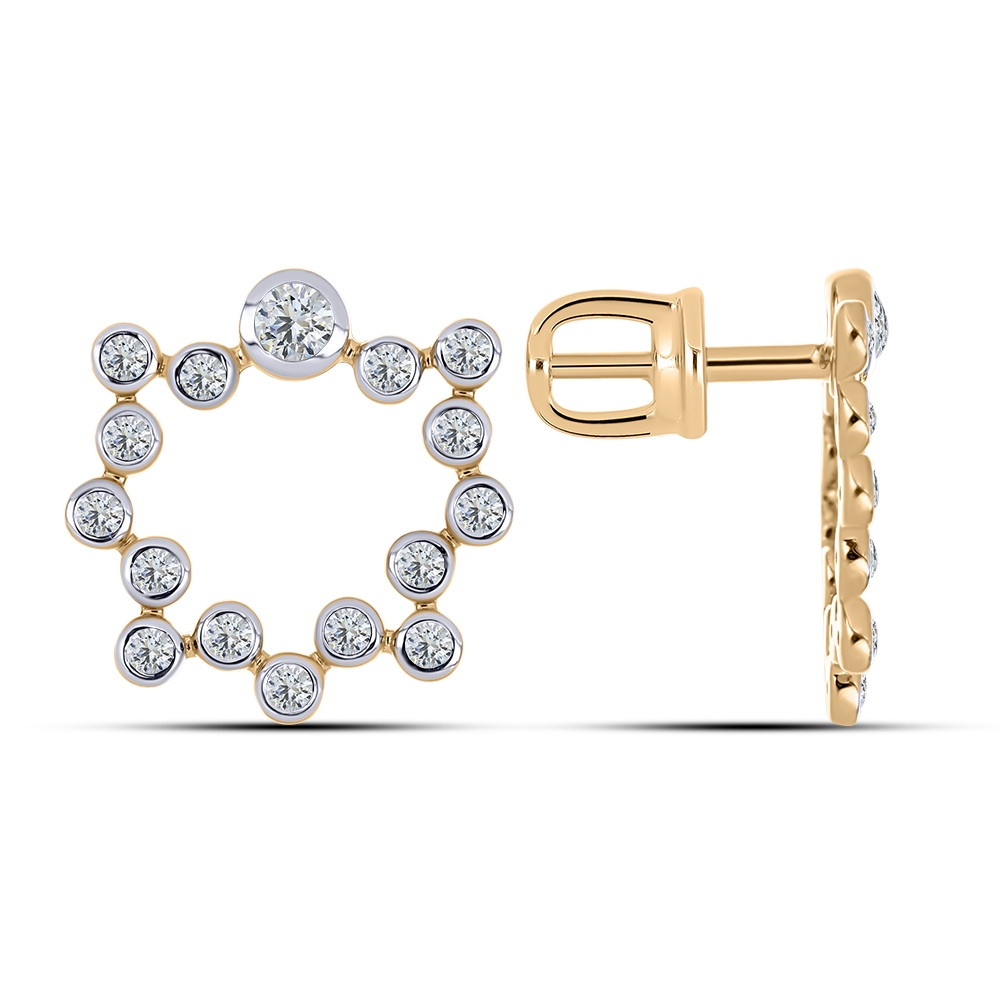 Cercei din aur roz cu pietre Cubic Zirconia Incolor