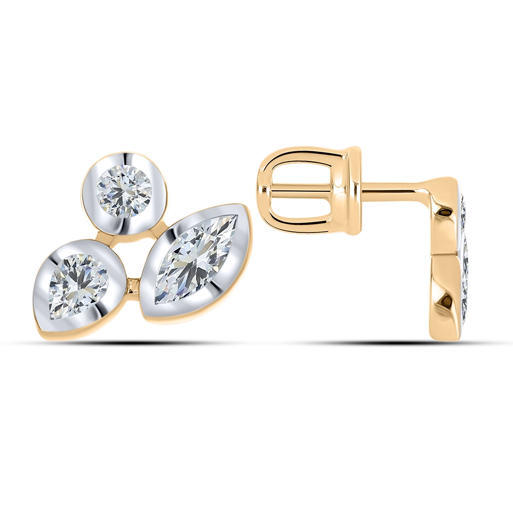 Cercei din aur roz cu pietre Cubic Zirconia Incolor