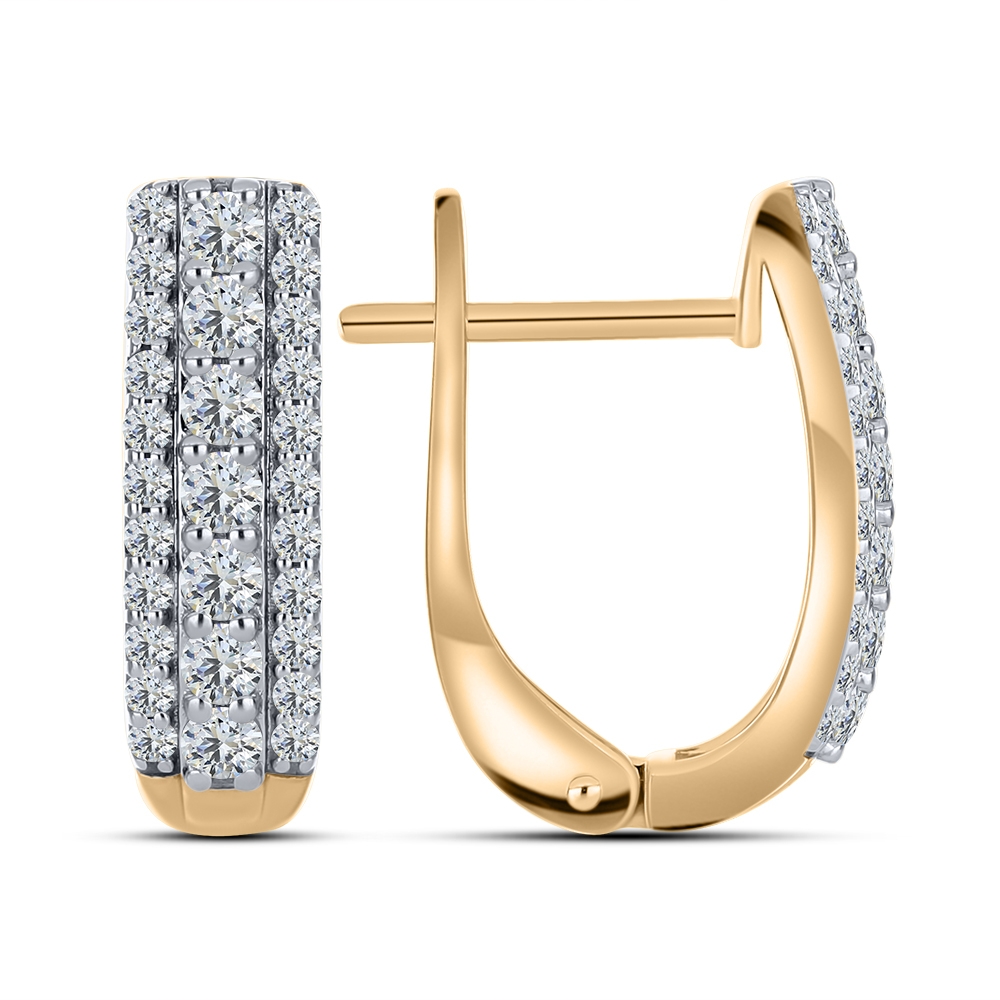Cercei din aur roz cu pietre Cubic Zirconia Incolor