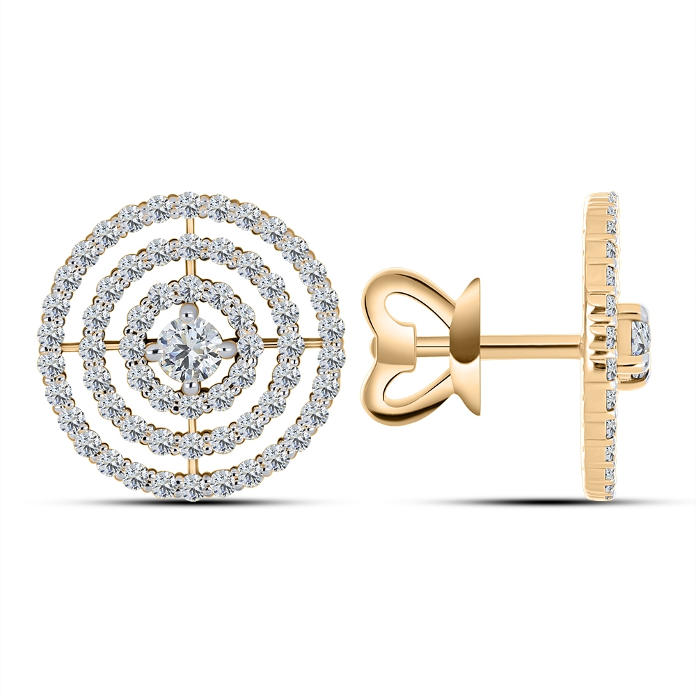 Cercei din aur roz cu pietre Cubic Zirconia Incolor