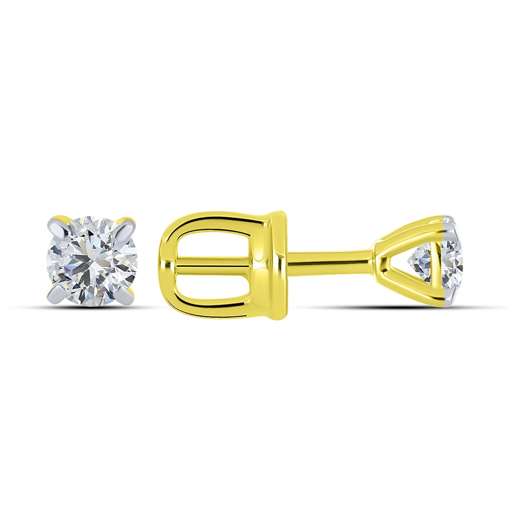 Cercei din aur galben cu pietre Cubic Zirconia Incolor